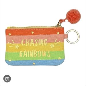 Colorful Striped Keychain Wallet